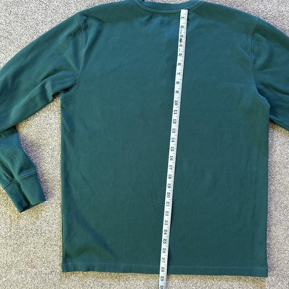 Carhartt Shirt Mens Large Green Henley Long Sleeve Pocket Workwear Relaxed - Picture 8 of 8